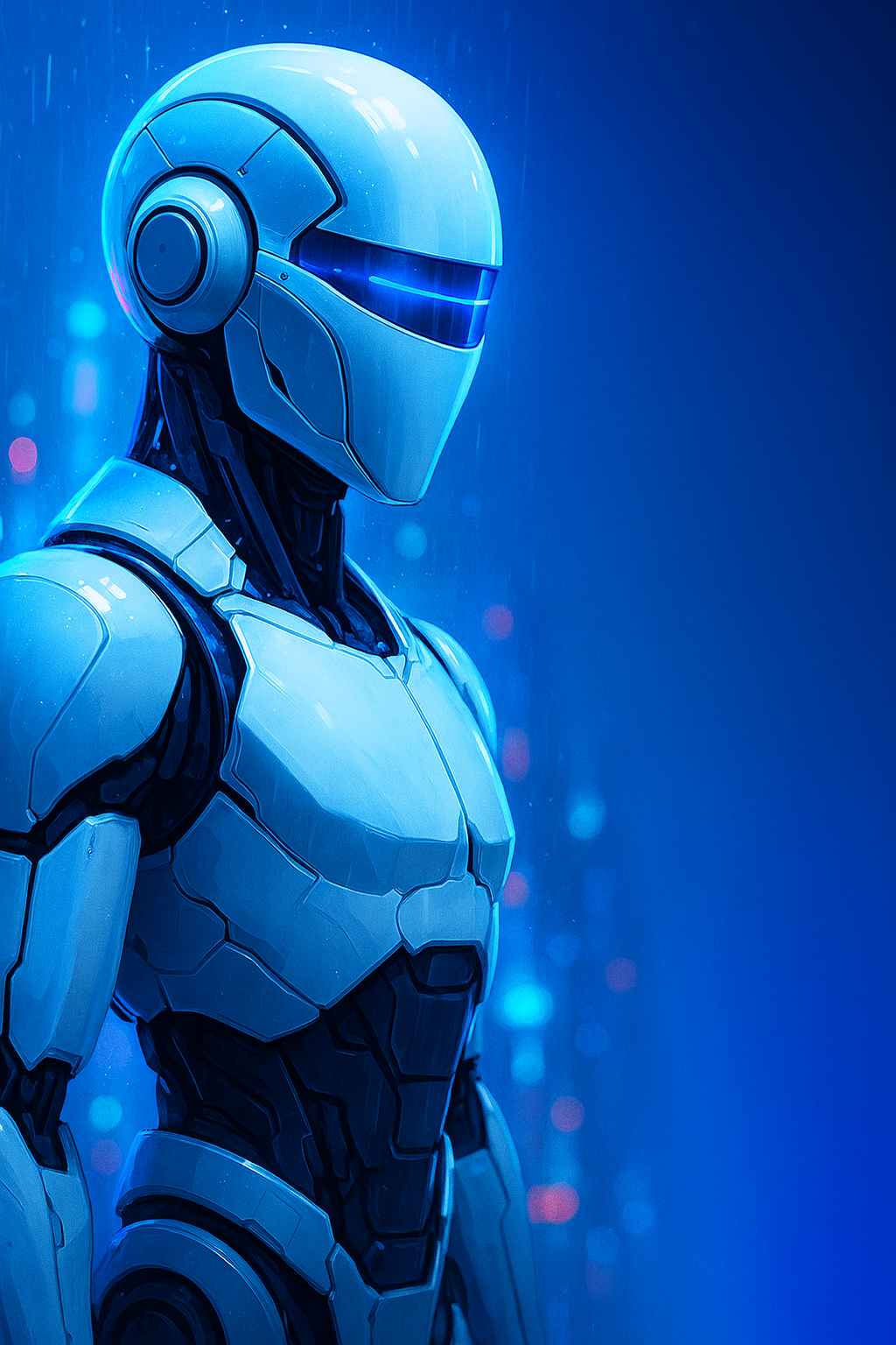 Visuel VMI — robot futuriste bleu